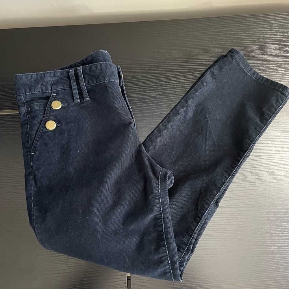 Gap 1969 Real Straight Capri Navy Blue Corduroy Pants, 31 12